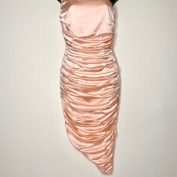 SOLD Revolve Blush One Shoulder Prom Dress - Picture 4 of 8